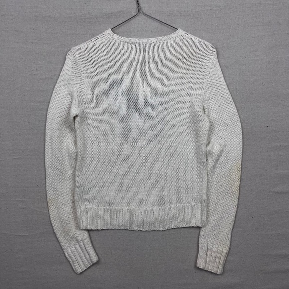 Vintage Ralph Lauren Sport Womens White Knit Dog Graphic Sweater RL Logo Size L - Picture 6 of 13